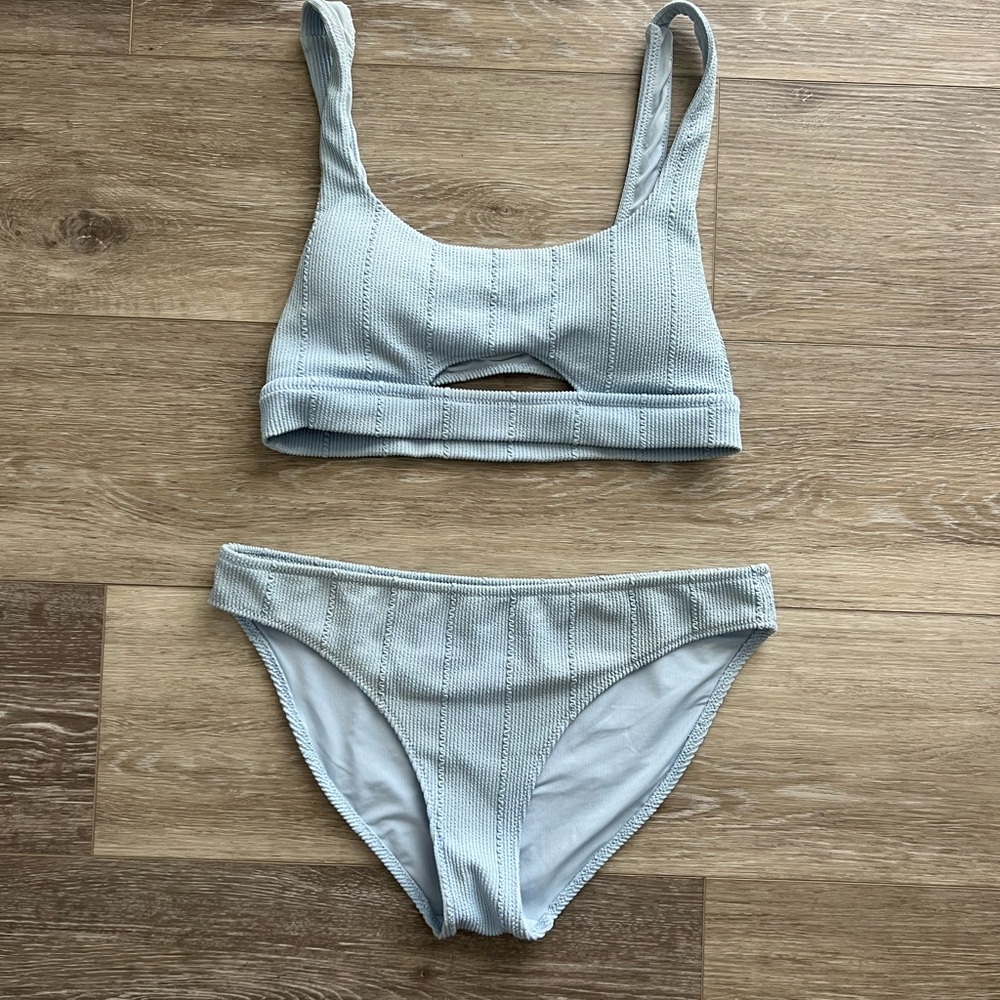Aerie Baby Blue Ribbed Bikini